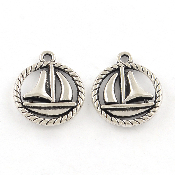 

PandaHall Tibetan Style Alloy Pendants, Cadmium Free & Lead Free, Sailing Boat, Antique Silver, 18x15x3mm, Hole: 1.5mm, about 719pcs/1000g...