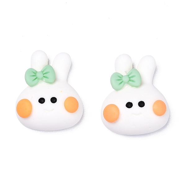 

PandaHall Opaque Resin Cabochons, Rabbit with Bowknot, White, 19x16x8mm Resin Rabbit White