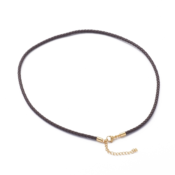 

PandaHall Braided Waxed Polyester Cord Necklaces Making, with 304 Stainless Steel Lobster Claw Clasps, Golden, Coconut Brown, 18-3/4 inch...
