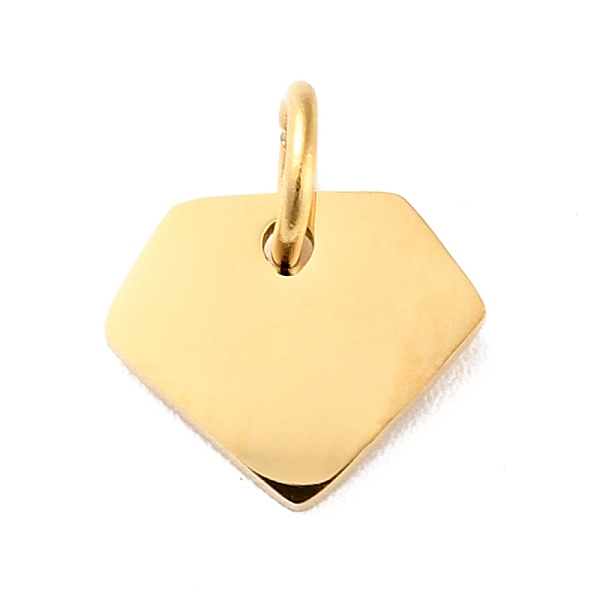 

PandaHall 201 Stainless Steel Pendants, with Jump Ring, Diamond Shaped, Golden, 8x9.5x1mm, Jump Ring: 5x0.8mm, 3.4mm Inner Diameter 201...
