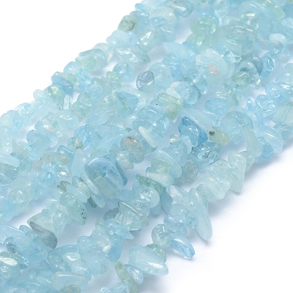 

PandaHall Natural Aquamarine Beads Strands, Chip, 5~7mm, Hole: 0.8mm, about 16 inch(40.6cm) Aquamarine Chip