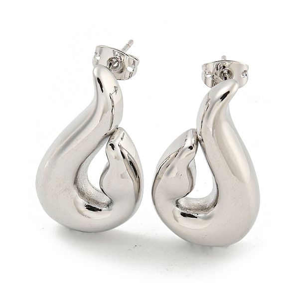 

PandaHall Rack Plating Brass Stud Earrings, Long-Lasting Plated, Lead Free & Cadmium Free, Teardrop, Platinum, 27x16mm Brass Teardrop