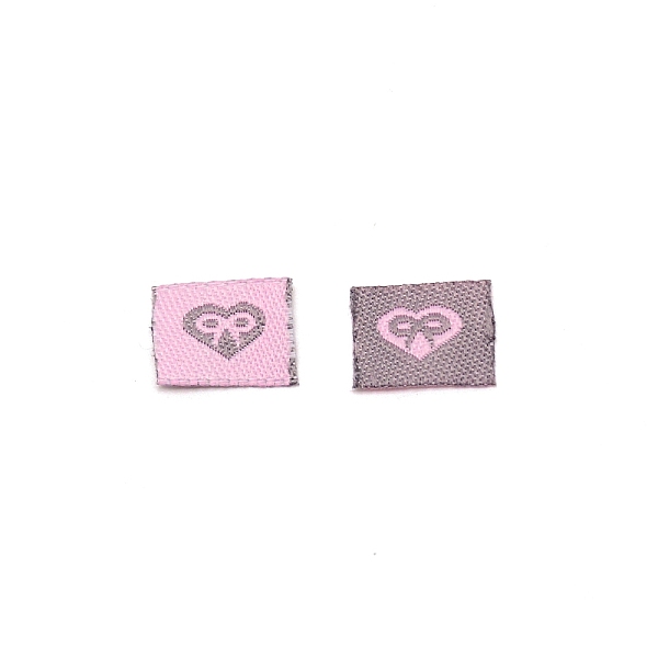 

PandaHall Polyester Sewing Labels, Cloth Labels, for Sewing, Knitting, Crafts, Heart Pattern, 11x14x0.3mm Polyester