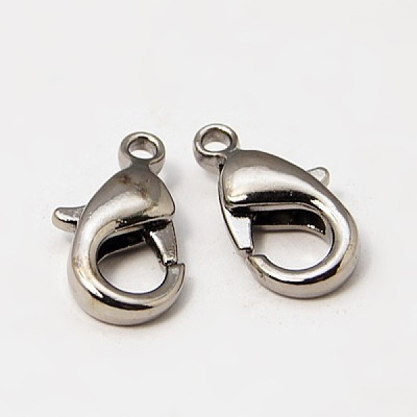 PandaHall Gunmetal Brass Lobster Claw Clasps, Parrot Trigger Clasps, Nickel Free, 12x7x3mm, Hole: 1mm Brass Others