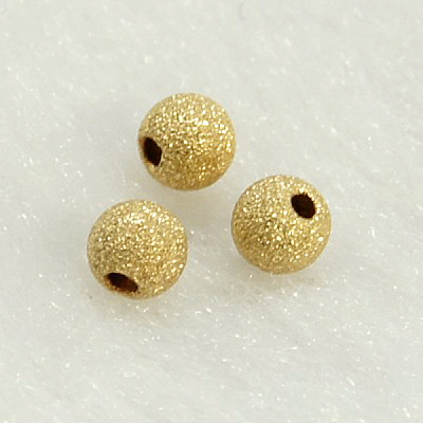 

PandaHall Yellow Gold Filled Textured Beads, 1/20 14K Gold Filled, Cadmium Free & Nickel Free & Lead Free, Round, 3mm, Hole: 1mm Brass Round