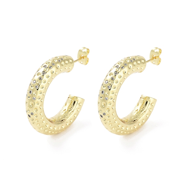

PandaHall Rack Plating Brass Micro Pave Cubic Zirconia Studs Earrings, Half Hoop Earrings for Women, Long-Lasting Plated, Lead Free &...