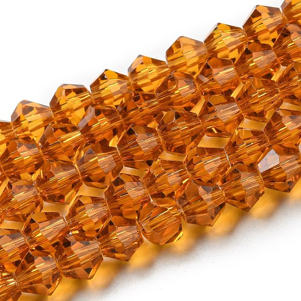 

PandaHall Transparent Glass Beads Strands, Faceted, Bicone, Dark Orange, 3x2.5mm, Hole: 0.7mm, about 145~150pcs/strand, 41.5~42cm Glass...