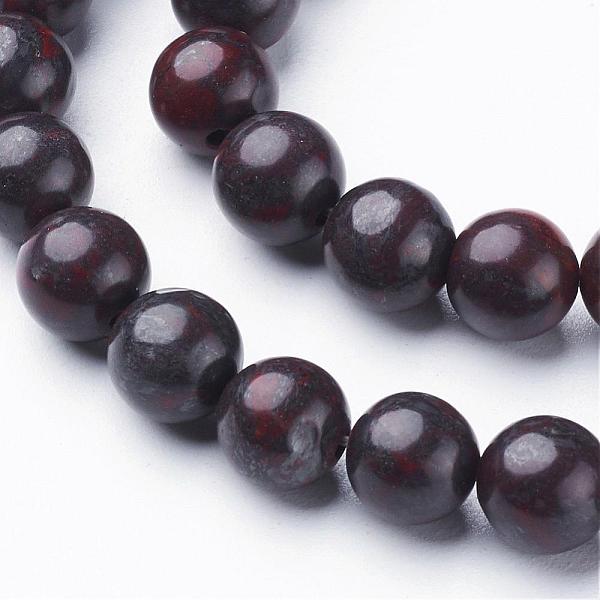 

PandaHall Gemstone Beads Strands, Brecciated Jasper, Round, about 8mm in diameter, hole: about 1mm, 15~16 inch Rhodonite Round Red
