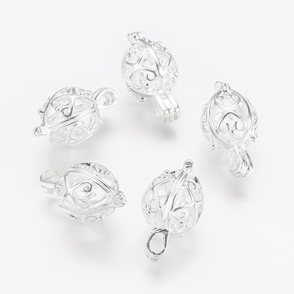 

PandaHall Brass Locket Pendants, Cage Pendants, teardrop, Filigree, Silver Color Plated, 22x13x12mm, Hole: 3x4.5mm, Inner: 10.5x12mm Brass...
