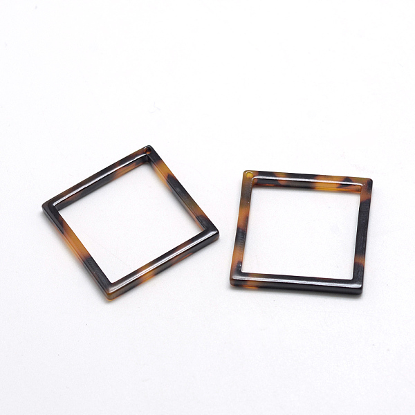

PandaHall Cellulose Acetate(Resin) Pendants, Rhombus, Goldenrod, 45x45x2.5mm, Hole: 1.5mm, side length 32.5mm Cellulose Acetate Rhombus Gold