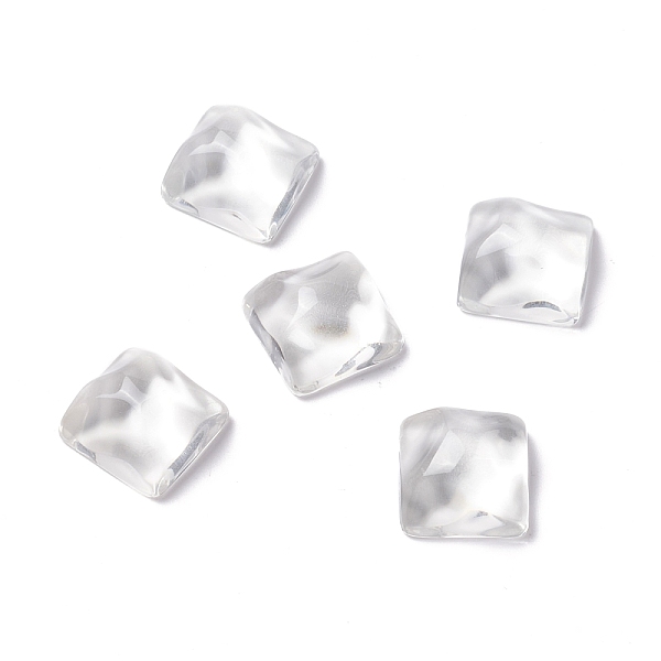 

PandaHall Transparent Resin Cabochons, Water Ripple Cabochons, Square, Clear, 16x16x8.5mm Resin Square Clear
