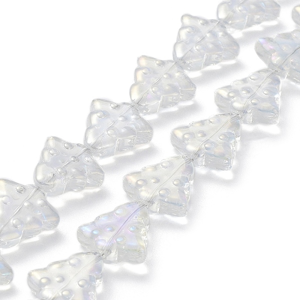 

PandaHall Transparent Electroplate Glass Beads Strands, Rainbow Plated, Christmas Trees, Clear, 15.5~16x14.5~15x4.5~5mm, Hole: 1mm, about...