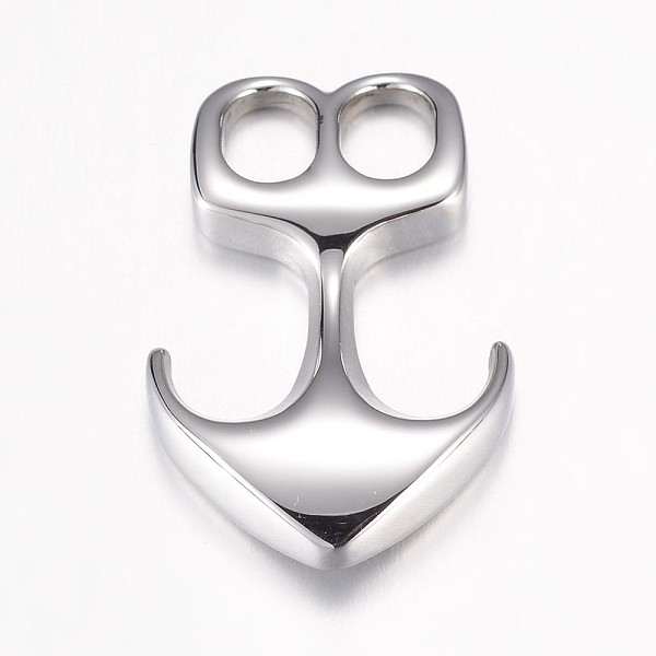 

PandaHall 304 Stainless Steel Hook Clasps, For Leather Cord Bracelets Making, Anchor, Stainless Steel Color, 32.5x21x5.5mm, Hole: 5x7mm 304...
