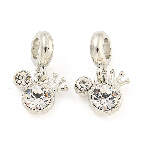 

PandaHall Rack Plating Alloy Pave Crystal Rhinestone Crown European Dangle Charms, Large Hole Pendants, Cadmium Free & Nickel Free & Lead..., Clear