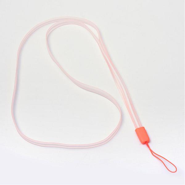 

PandaHall Rubber Lanyard Straps, with Plastic Findings, Light Salmon, 15.3 inch Synthetic Rubber Red