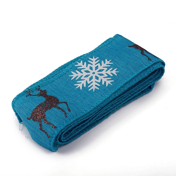 

PandaHall Christmas Burlap Ribbon, Hessian Ribbon, Jute Ribbon, Garment Accessories, Deep Sky Blue, 50x0.4mm, about 2m/bundle Jute Blue