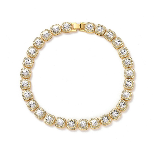 

PandaHall Men's Crystal Rhinestone Tennis Necklace, Hip Hop Alloy Glass Rhinestone Chunky Chain Necklace, Golden, 16.45 inch(41.8cm)..., Clear