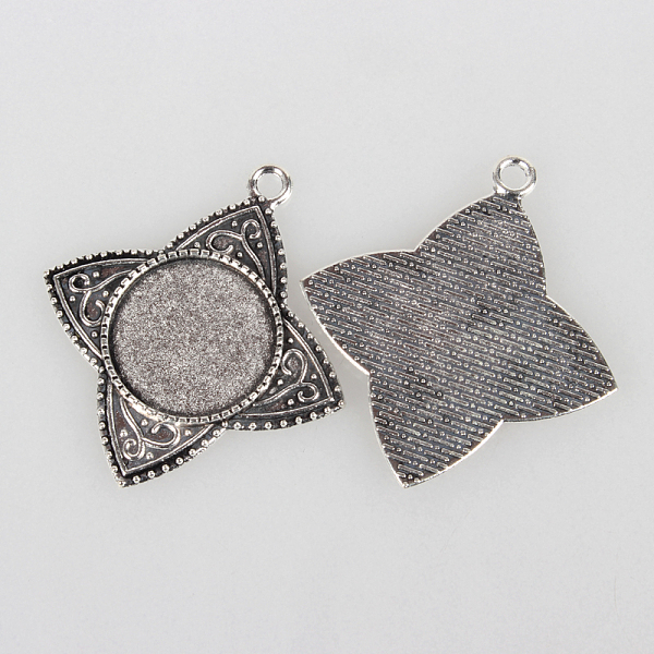 

PandaHall Tibetan Style Alloy Pendant Cabochon Settings, Cadmium Free & Lead Free, Flower, Antique Silver, Flat Round Tray: 20mm, 45x40x2mm...