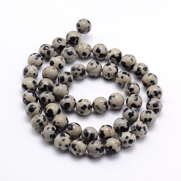 Natural Dalmatian Jasper Round Bead Strands