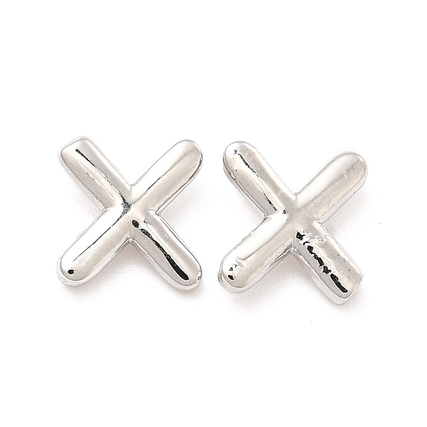 

PandaHall Brass Hollow Out Initial Letter Stud Earrings for Women, Platinum, Lead Free & Cadmium Free, Letter.X, 7x7x1.5mm, Pin: 0.8mm Brass...