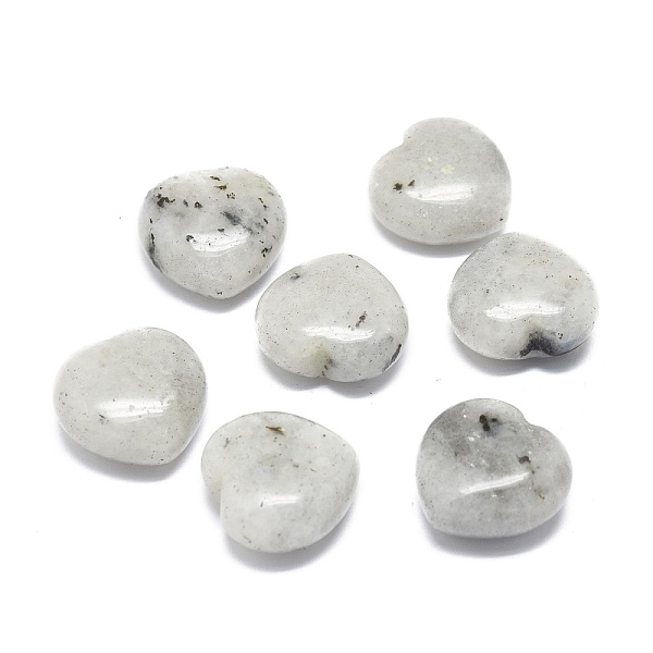 PandaHall Natural Labradorite Heart Love Palm Worry Stone, Healing Crystal, 19~20x19~20x10.5mm Labradorite Heart