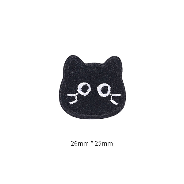 

PandaHall Computerized Embroidery Cloth Self Adhesive Patches, Stick On Patch, Costume Accessories, Appliques, Cat Shape, Black, 26x25mm...