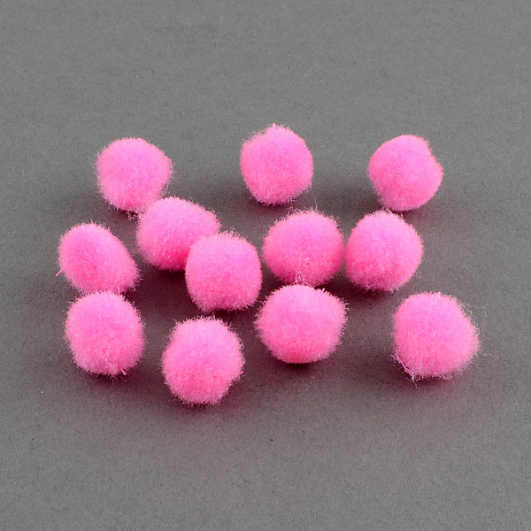 

PandaHall DIY Doll Craft Pom Pom Yarn Pom Pom Balls, Hot Pink, 30mm, about 500pcs/bag Fibre Pink