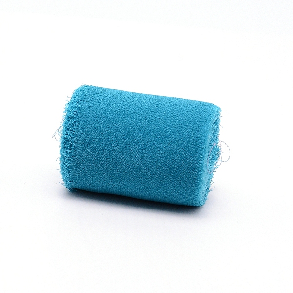 

PandaHall Polyester Ribbon, Fringe Chiffon Silk-Like Ribbon, for Wedding Invitations, Bouquets, Gift Wrapping , Teal, 2 inch(50mm), about..., Cyan