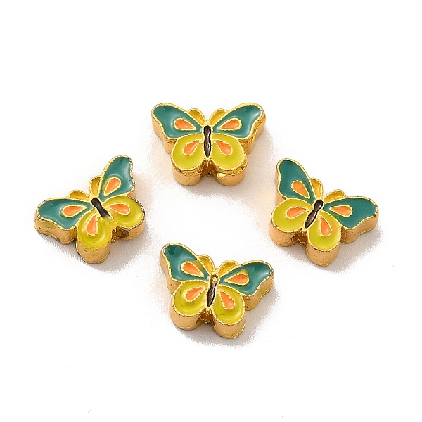 

PandaHall Alloy Enamel Beads, Lead Free & Cadmium Free, Matte Gold Color, Butterfly, Light Khaki, 8.5x12.3x3.8mm, Hole: 1.8mm Alloy+Enamel..., Multicolor