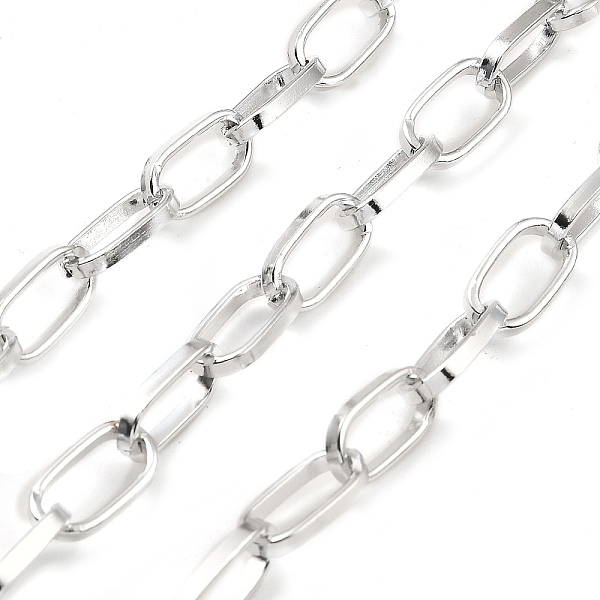 

PandaHall Aluminium Cable Chains, Unwelded, with Spool, Platinum, 15x8x2mm, about 65.62 Feet(20m)/Roll Aluminum
