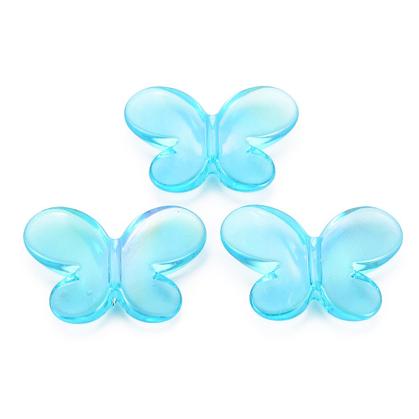 

PandaHall Transparent Acrylic Beads, Butterfly, Sky Blue, 21.5x29.5x6mm, Hole: 2mm Acrylic Butterfly