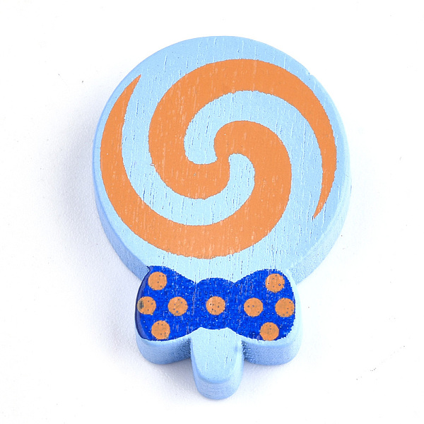 

PandaHall Natural Wood Beads, Dyed, Lollipop, Mixed Color, 28x20x5mm, Hole: 1.5mm, about 425pcs/500g Wood Candy Multicolor