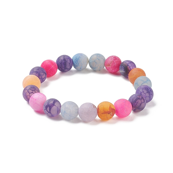 

PandaHall Natural Weathered Agate(Dyed) Round Beaded Stretch Bracelet, Gemstone Jewelry for Women, Pink, Inner Diameter: 2-1/8 inch(5.3cm)...