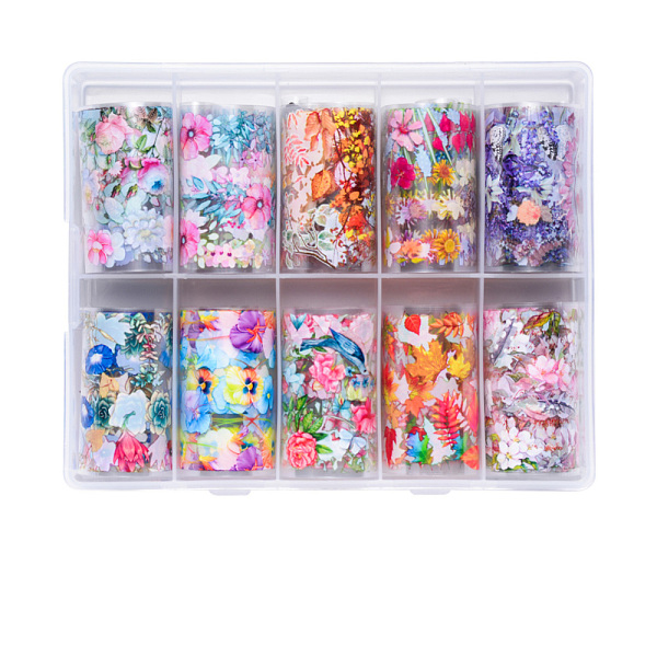 

PandaHall Nail Art Transfer Stickers, Nail Decals, DIY Nail Tips Decoration for Women, Flower Pattern, Colorful, 100x4cm, 10sheets/box...