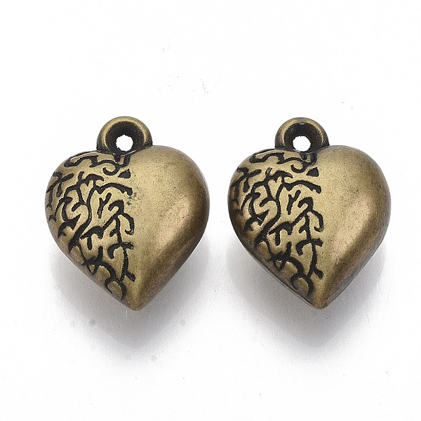 

PandaHall CCB Plastic Pendants, Heart, Antique Bronze, 24.5x19.5x11mm, Hole: 1.8mm, about 214pcs/500g Plastic Heart