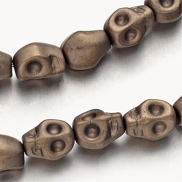 

PandaHall Electroplate Non-magnetic Synthetic Hematite Bead Strands, Frosted, Skull, Antique Bronze Plated, 10x8x8mm, Hole: 1mm, about...