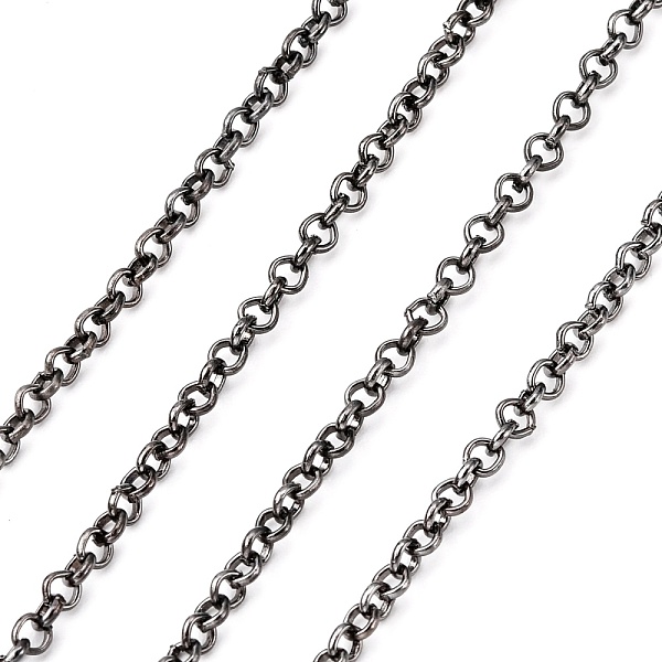 

PandaHall Iron Rolo Chains, Belcher Chain, with Spool, Unwelded, Lead Free, Gunmetal, 2x1mm, about 328.08 Feet(100m)/roll Iron