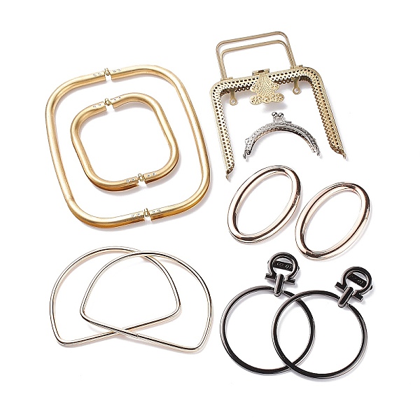 

PandaHall (Defective Closeout Sale: Scratch) Alloy & Iron Metal Bag Handles, for Purse Making, Mixed Shapes, Mixed Color..., Multicolor