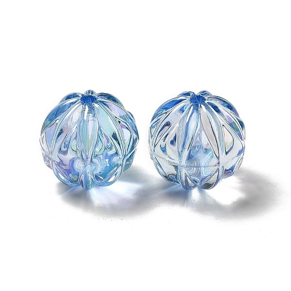 

PandaHall UV Plating Transparent Rainbow Iridescent Acrylic Beads, Round, Light Sky Blue, 15.5x15mm, Hole: 2mm Acrylic Round