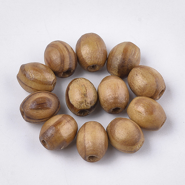 

PandaHall Pine Natural Wood Beads, Undyed, Oval, Peru, 10x8mm, Hole: 2~3mm, about 2770pcs/500g Pine Wood Oval Brown