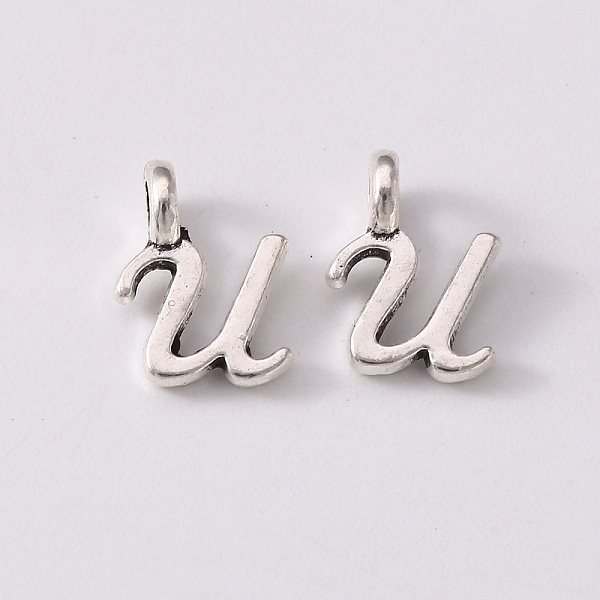 

PandaHall Tibetan Style Alloy Charms, Cadmium Free & Lead Free, Antique Silver, Letter.U, U: 9.5x7.1x1.5mm, Hole: 1.8mm Alloy Letter U