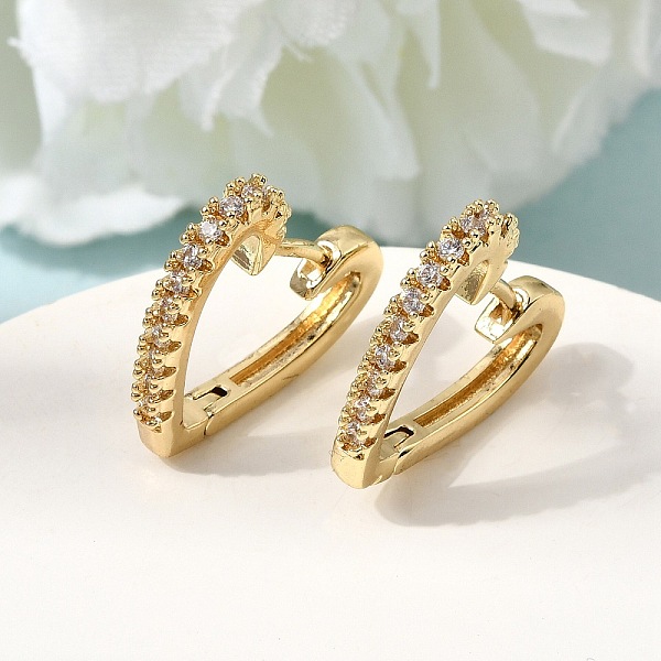 Boucles d'oreilles créoles en laiton zircon cubique micro pavé