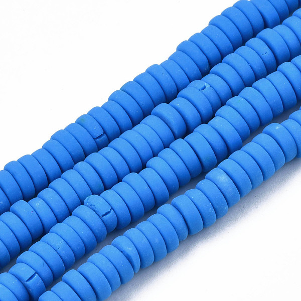 

PandaHall Handmade Polymer Clay Beads, Disc/Flat Round, Heishi Beads , Dodger Blue, 5.5x2mm, Hole: 1.5mm, about 162~184pcs/strand, 15.94...