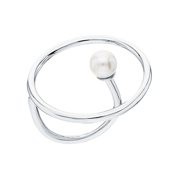 

PandaHall 925 Sterling Silver Pearl Round Ring Sterling Silver