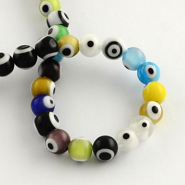 Round Handmade Evil Eye Lampwork Beads