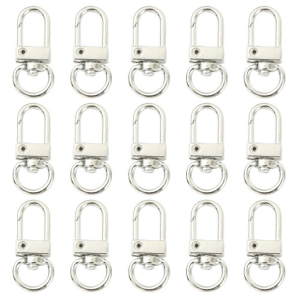 

PandaHall 10Pcs Alloy Swivel Clasps, Lanyard Push Gate Snap Clasps, Platinum, 33x13x5mm, Hole: 10x7mm Alloy