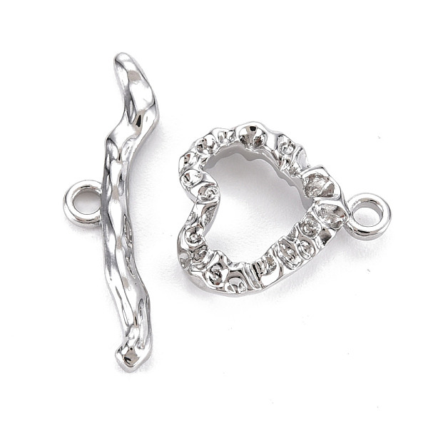 

PandaHall Brass Toggle Clasps, Nickel Free, Heart, Real Platinum Plated, Heart: 16x14x4mm, Hole: 1.8mm, Bar: 26.5x7x2mm, hole: 1.8mm Brass...
