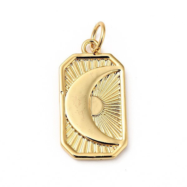 

PandaHall Rack Plating Brass Pendants, Cadmium Free & Nickel Free & Lead Free, Rectangle with Moon, Real 18K Gold Plated, 18.5x10x1.5mm...