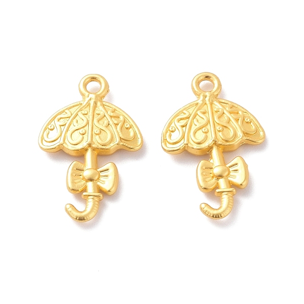 

PandaHall Rack Plating Alloy Pendants, Cadmium Free & Lead Free & Nickle Free, Umbrella with Bowknot Charm, Matte Gold Color, 20x12.5x2.5mm...
