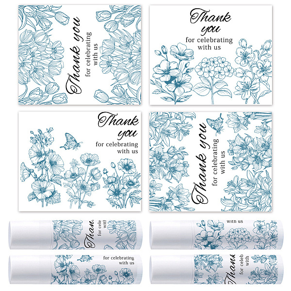 

PandaHall OLYCRAFT 100Pcs Self-Adhesive Lip Balm Tag Stickers 1.7x2.1 inch Waterproof Adhesive Label with Flower Patterns Rectangle Lipstick...